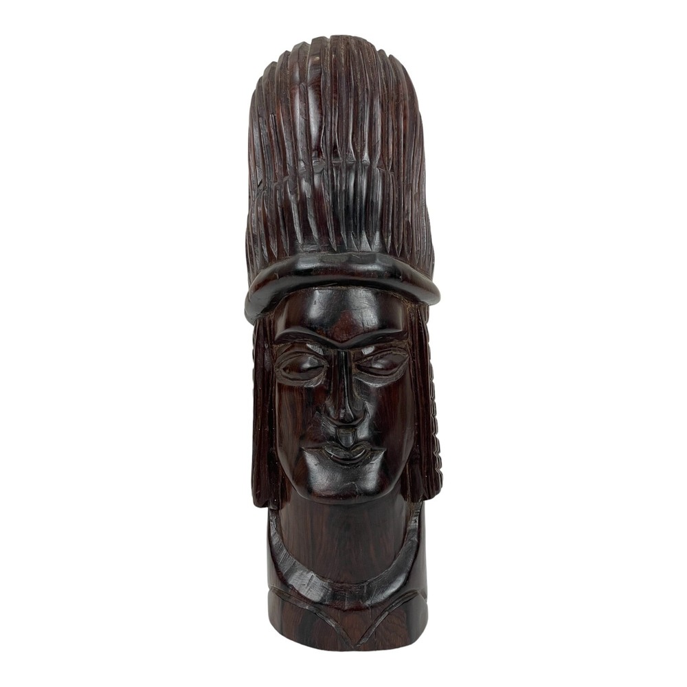 VINTAGE Hand Carved Native Sculpture from South America Brazil Heavy Wood